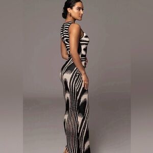 JLUXLABEL Black and white chasing Dawn Maxi dress